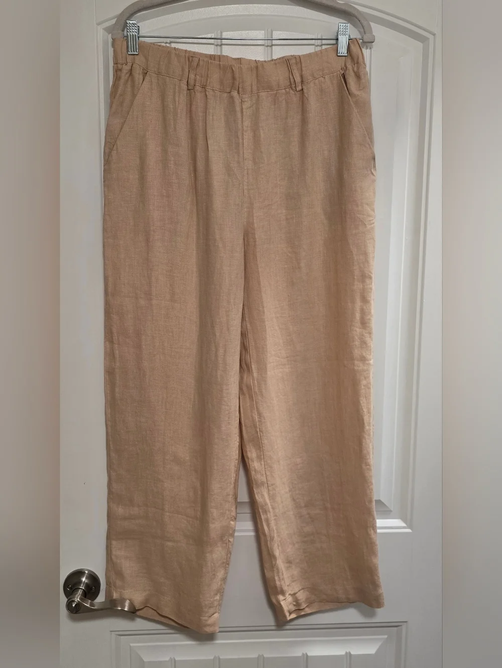 QUINCE 100% European Linen Pants In Flax High Rise. Ankle. Minimalist - Picture 5 of 6